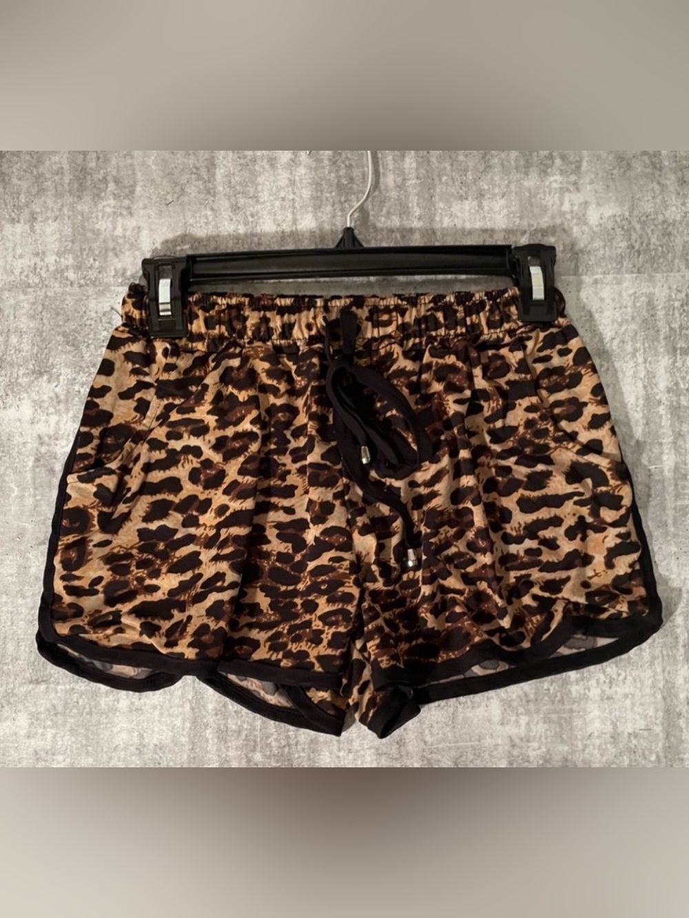 Black Short Sleeve Top & Animal Print Shorts in Really Good Condition. Size S $6
